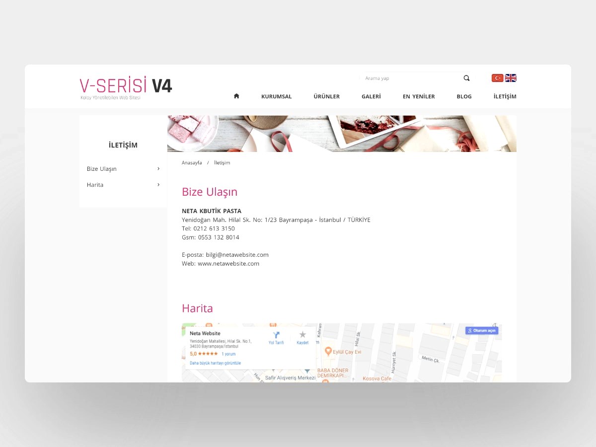 Butik Pasta Web Tasarım V4