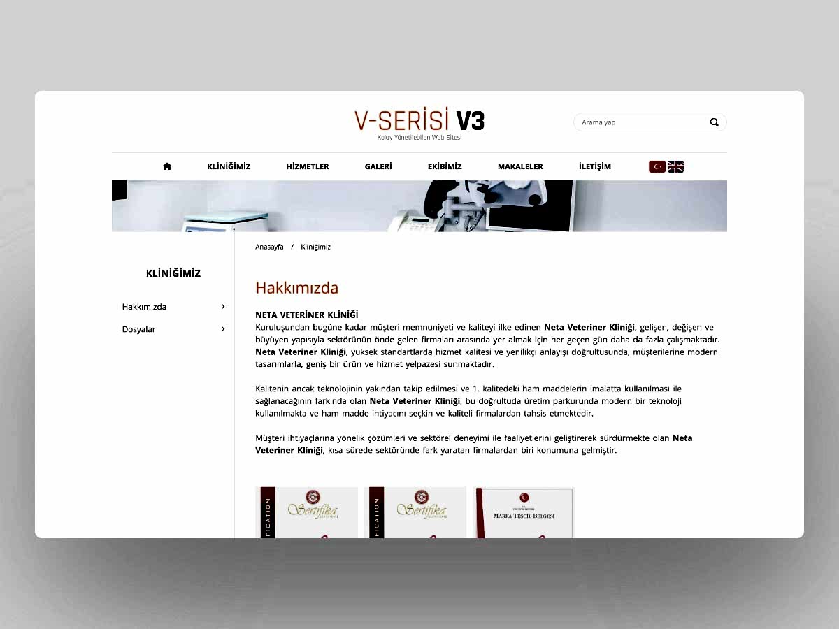 Hazır Veteriner Sitesi V3