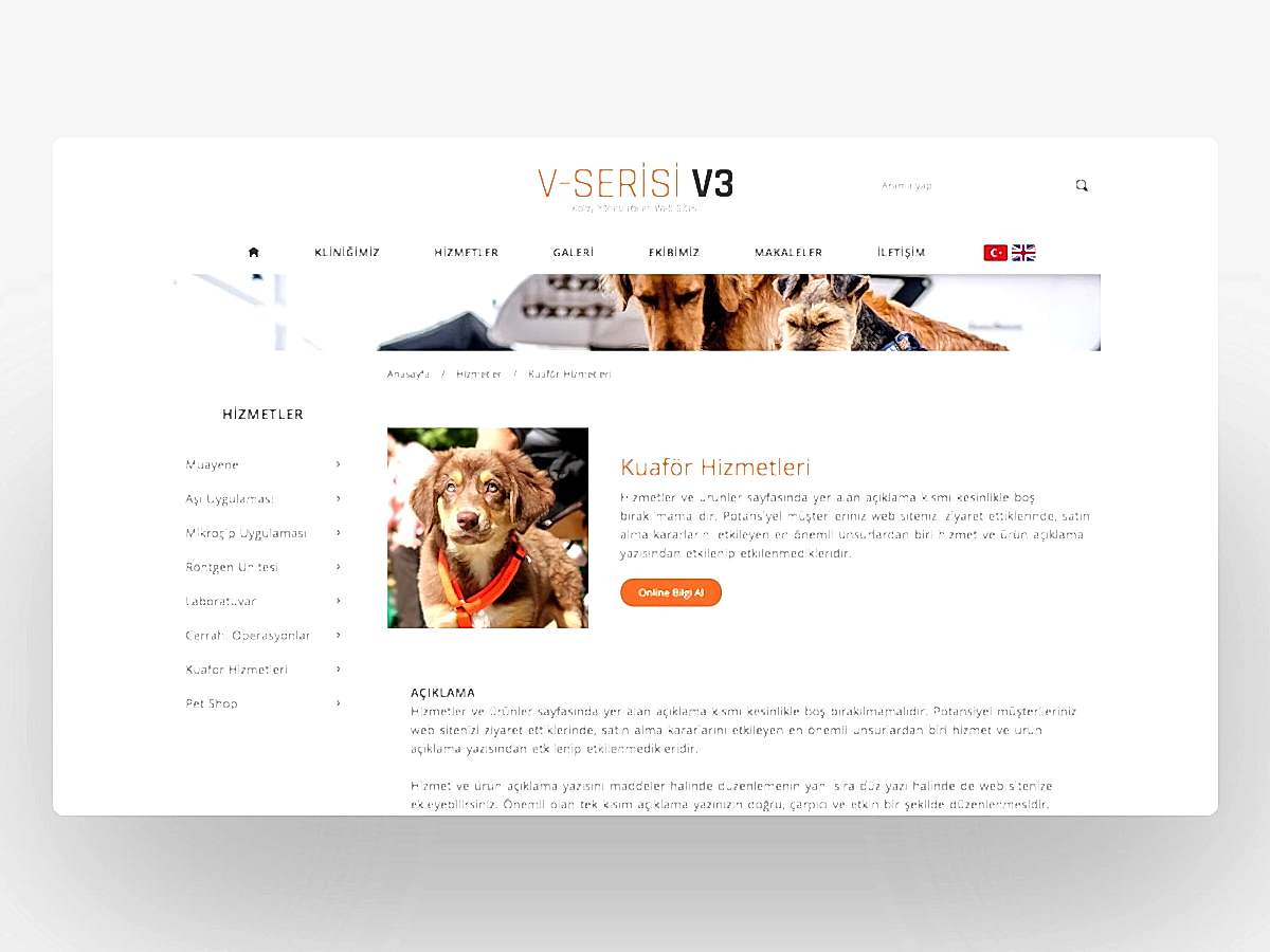 Hazır Veteriner Sitesi V3