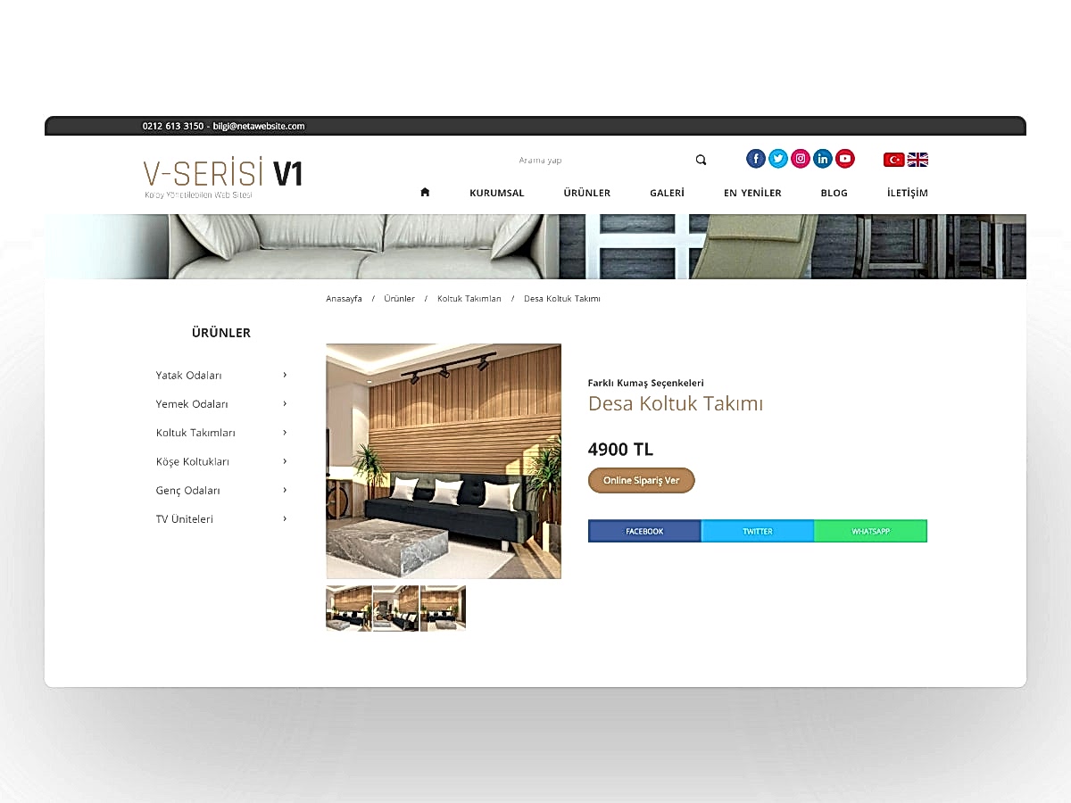 Mobilya Web Sitesi V1