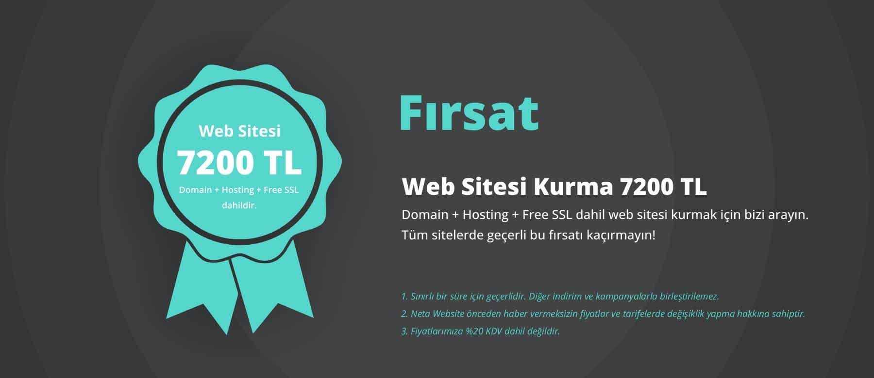 Web Sitesi Kurma Fiyatları 7200 TL